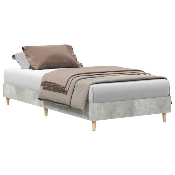 vidaXL Bedframe zonder matras 75x190 cm spaanplaat betongrijs