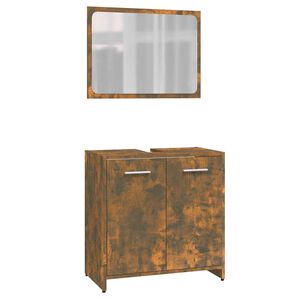 vidaXL Badkamermeubelset bewerkt hout gerookt eikenkleurig