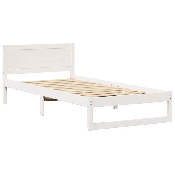 vidaXL Bedframe met hoofdeinde Wit 80 x 200 cm Massief grenenhout