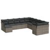 vidaXL 11-delige Loungeset met kussens poly rattan grijs