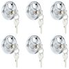 vidaXL Discusloten met sleutels 6 pcs Zilver 7 x 2,4 x 7 cm
