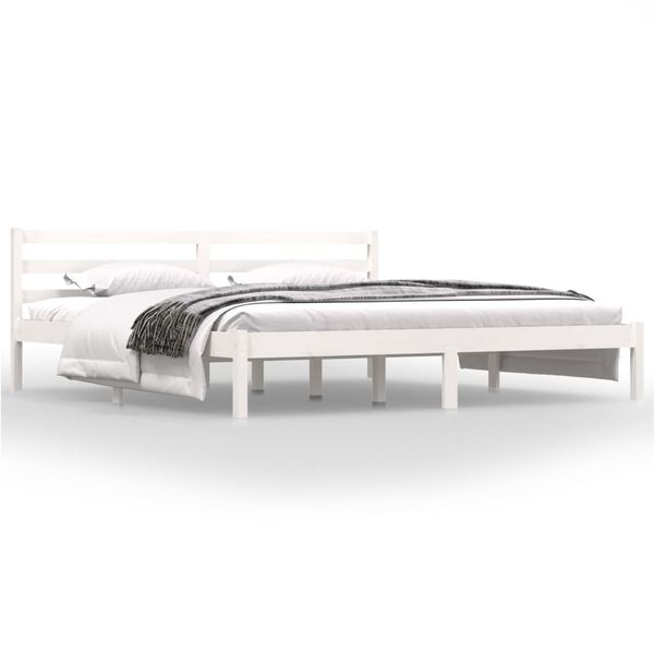 vidaXL Bedframe massief grenenhout 180x200 cm wit