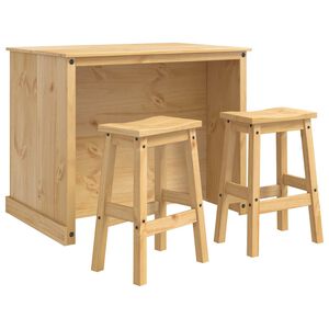vidaXL Keuken Eiland Set 3 st Honing Wax 112 x 77 x 91,5 cm
