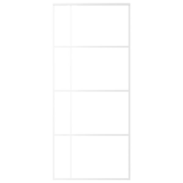 vidaXL Schuifdeur 90x205 cm mat ESG-glas en aluminium wit