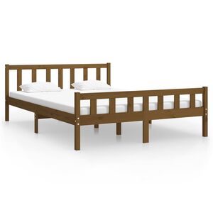 vidaXL Bedframe massief hout honingbruin 150x200 cm