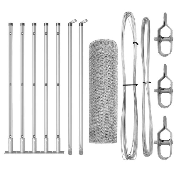 vidaXL Afrasteringspaal Zilver 10 x 0,6 m (25 mm gaas) Staal