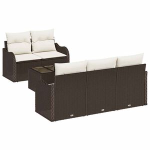 vidaXL Tuin Sofa Set 6 st 5-Aantal zitplaatsen Bruin en Cr&egrave;me