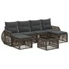 vidaXL Tuinbankenset 7 st Grijs en Donkergrijs poly rattan