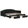 vidaXL Slaapbank met onderschuifbed en lades 90x190 cm fluweel zwart
