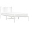 vidaXL Bedframe met hoofdbord metaal wit 90x200 cm