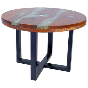 vidaXL Salontafel massief teakhout hars 60 cm