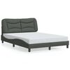 vidaXL Bedframe met LED zonder matras "Hvar" 140x200 cm stof donkergrijs
