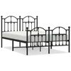 vidaXL Bedframe met hoofd- en voeteneinde metaal zwart 120x200 cm