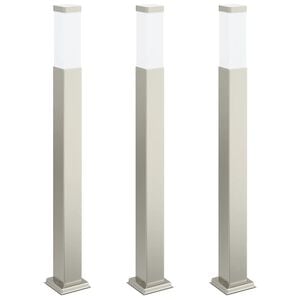 vidaXL Bolderverlichting 3 stuks 80 cm RVS IP44