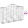 vidaXL Schanskorven 10 st gewelfd 200x30x120/140 cm ijzer