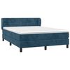vidaXL Boxspring met matras fluweel donkerblauw 140x200 cm