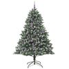 vidaXL Kunstkerstboom Groen 140 x 140 x 210 cm PVC en Plastic en Staal