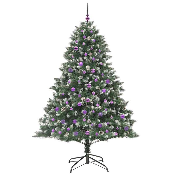 vidaXL Kunstkerstboom Groen 140 x 140 x 210 cm PVC en Plastic en Staal
