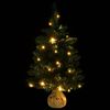 vidaXL Kunstkerstboom met verlichting en standaard 60 cm PVC groen