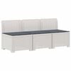 vidaXL 3-zits tuinbank met kussens in rattanlook PP Wit