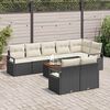 vidaXL Tuinbankenset met kussen 9 pcs Zwart poly rattan