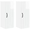 vidaXL Wandkast LUCCA 2 st Hoogglans Wit Bewerkt hout