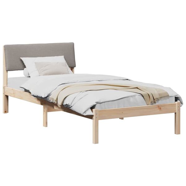 vidaXL Bedframe Bruin en taupe 100 x 200 cm Massief grenenhout