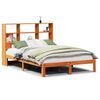 vidaXL Bed met boekenkast zonder matras grenenhout wasbruin 135x190 cm