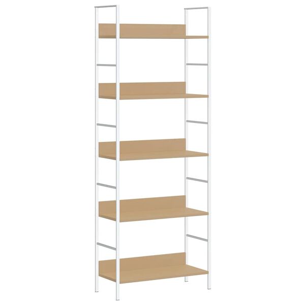 vidaXL Boekenkast 5 schappen 60x27,6x158,5 cm bewerkt hout eikenkleur
