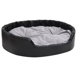 vidaXL Hondenmand 99x89x21 cm pluche en kunstleer zwart en grijs