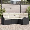vidaXL Tuin Sofa Set 4 pcs Zwart poly rattan