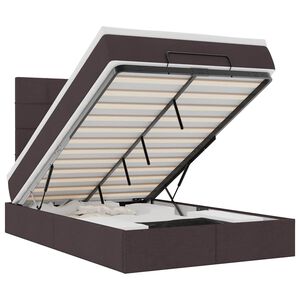 vidaXL Ottoman bed met matras en LED's 120x190 cm stof donkerbruin
