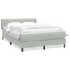 vidaXL Boxspring met matras fluweel lichtgrijs 160x220 cm