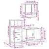 vidaXL 3-delige Badkamermeubelset bewerkt hout zwart