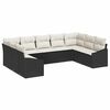 vidaXL Tuinbankenset 9 st Zwart en Cr&egrave;me poly rattan