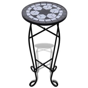 vidaXL Bijzeltafel moza&iuml;ek zwart en wit