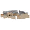vidaXL Tuin Sofa Set met kussen 13 pcs Beige Poly riet