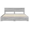 vidaXL Bedframe met hoofdeinde Grijs Sonoma 200 x 200 cm Bewerkt hout