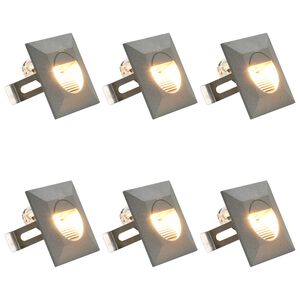 vidaXL LED-buitenwandlampen 6 st 2 W vierkant zilverkleurig