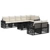 vidaXL Tuinbankenset 9 st Zwart en Cream Wit poly rattan