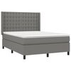 vidaXL Boxspring met matras stof donkergrijs 140x190 cm