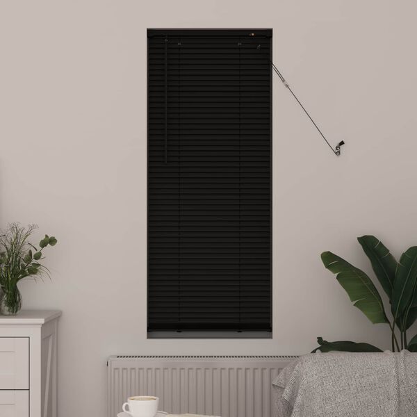 vidaXL Venetiaanse Blind Zwart 150 x 50 cm PVC