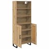 vidaXL Hoge kast Artisan Eiken 69,5 x 34 x 180 cm Bewerkt hout