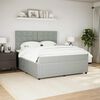 vidaXL Boxspring met matras fluweel lichtgrijs 180x200 cm