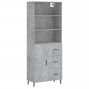 vidaXL Hoge kast 69,5x34x180 cm bewerkt hout betongrijs