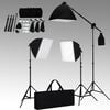 vidaXL Fotostudioset met softboxlampen en achtergrond