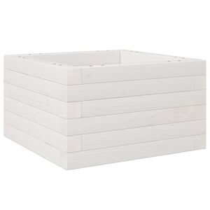 vidaXL Plantenbak 40x40x23 cm massief grenenhout wit