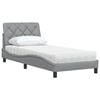 vidaXL Bed met matras stof lichtgrijs 90x200 cm