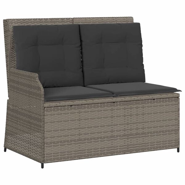 vidaXL 5-delige Loungeset met kussens poly rattan grijs