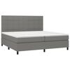 vidaXL Boxspring met matras en LED stof donkergrijs 200x200 cm
